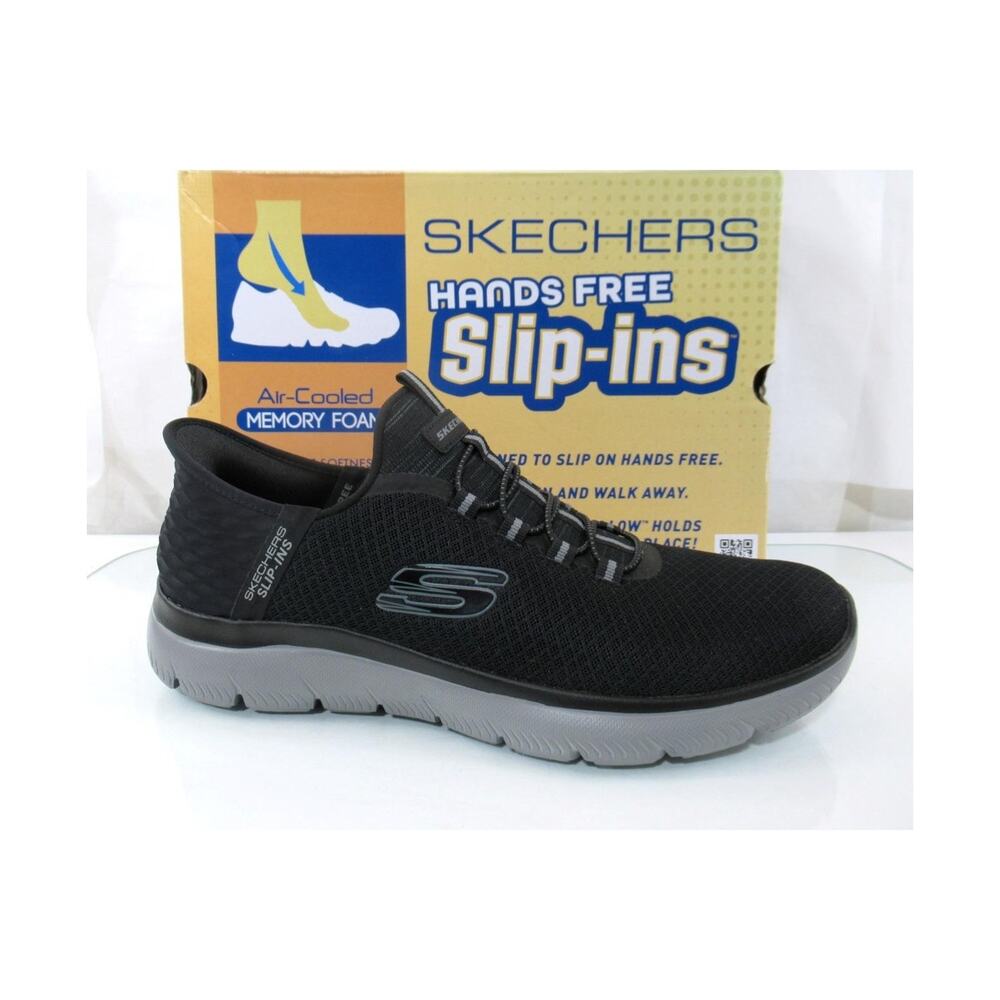 Men's Skechers Slip-ins Summits Sneakers High Range Slip On Comfort Black 11.5